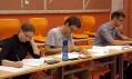 Bývalý student Gymnázia B.H.Nymburk Anselm jako rozhodčí. Bývalý student Gymnázia B.H.Nymburk Anselm jako rozhodčí.